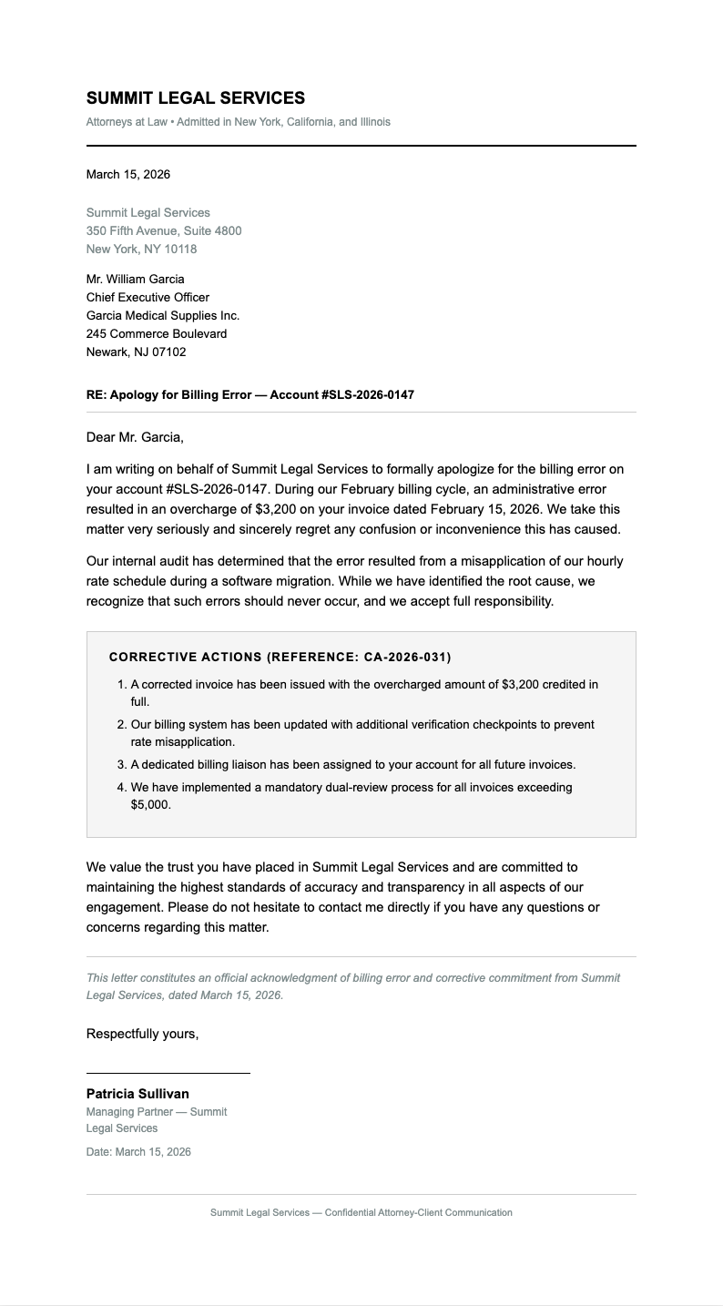 Plain formal apology letter